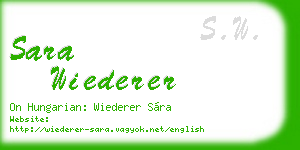 sara wiederer business card